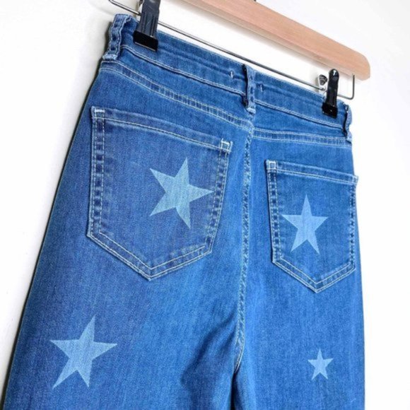 ⚡️SOLD⚡️ nastygal high rise star print bell bottoms - size 0 - Picture 5 of 6